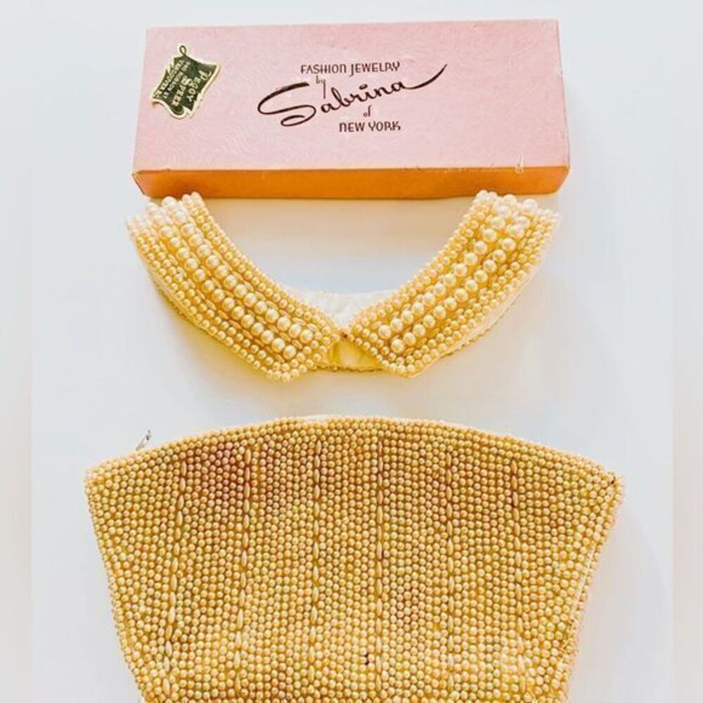 Vintage Faux Pearl Collar & Purse